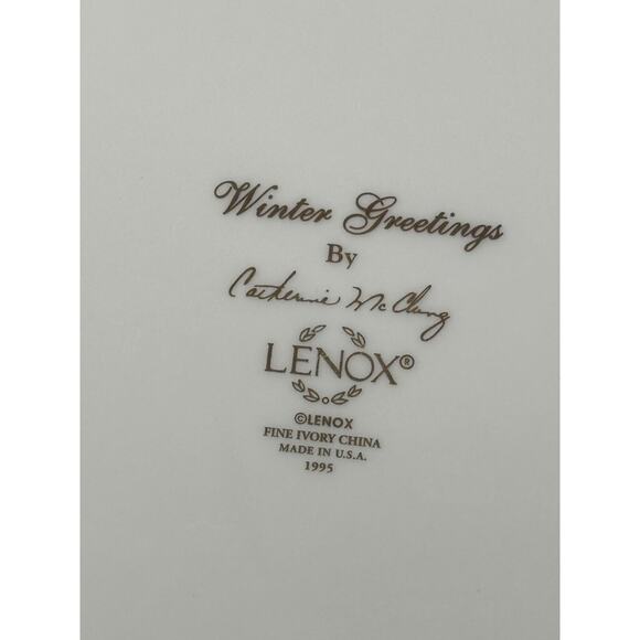 Lenox Winter Greetings Salad Plates Catherine McClung Approx. 8.125" Set of 2 - Picture 4 of 5